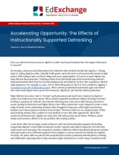 Accelerating Opportunity: The Effects of Instructionally Supported Detracking