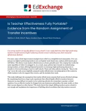 Is Teacher Effectiveness Fully Portable? Evidence from the Random Assignment of Transfer Incentives