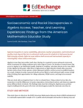 Socioeconomic and Racial Discrepancies in Algebra Access, Teacher, and Learning Experiences: Findings from the American Mathematics Educator Study