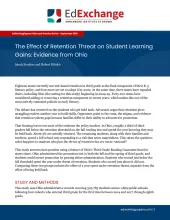 The Effect of Retention Threat on Student Learning Gains: Evidence from Ohio