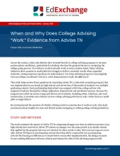 When and Why Does College Advising “Work:” Evidence from Advise TN
