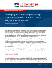 Scaling High-Touch College Advising: Causal Evidence and Program Design Insights from Tennessee