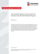 The Long-Run Impacts of Universal Pre-K: Evidence from the First Statewide Program