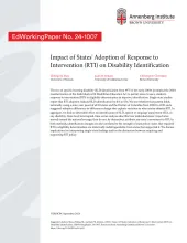 Impact of States' Adoption of Response to Intervention (RTI) on Disability Identification