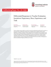 Differential Responses to Teacher Evaluation Incentives: Expectancy, Race, Experience, and Task