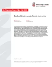 Teacher Effectiveness in Remote Instruction