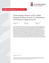 Understanding Variation in Post-College Earnings: Evidence from the U.S. Department of Education’s College Scorecard