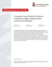 Corequisite Course Models in California Community Colleges: Implementation Variation and Challenges