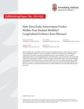 How Does Early Achievement Predict Within-Year Student Mobility? Longitudinal Evidence from Missouri