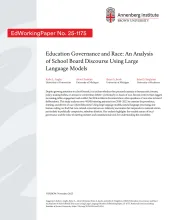 Education Governance and Race: An Analysis of School Board Discourse Using Large Language Models