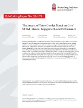 The Impact of Tutor Gender Match on Girls’ STEM Interest, Engagement, and Performance