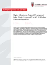 Higher Education as Regional Development: Labor Market Impacts of Nigeria’s 2011 Federal University Expansion