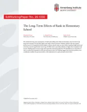 The Long-Term Effects of Rank in Elementary School