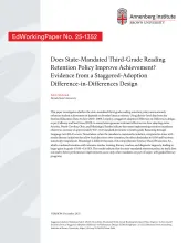 Does State-Mandated Third-Grade Reading Retention Policy Improve Achievement? Evidence from a Staggered-Adoption Difference-in-Differences Design