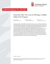 Head Start Plus: The Case for Piloting a Cadillac Public ECE Program