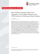 More STEM Credentials at What Cost? Unpacking 2-Year Colleges’ Response to the STEM Incentive in Performance-Based Funding