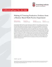Making AI Tutoring Productive: Evidence from a Mastery-Based Math Practice Experiment