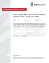 Virtual Tutoring with Computer-Assisted Learning: An Experiment in Take-Up and Learning