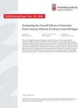 Estimating the Overall Effects of Statewide Early Literacy Policies: Evidence from Michigan