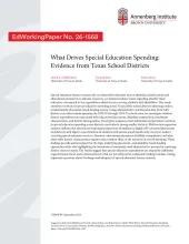 What Drives Special Education Spending: Evidence from Texas School Districts