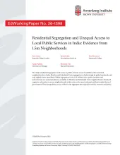 Residential Segregation and Unequal Access to Local Public Services in India: Evidence from 1.5m Neighborhoods