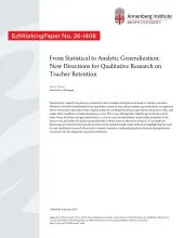 From Statistical to Analytic Generalization: New Directions for Qualitative Research on Teacher Retention