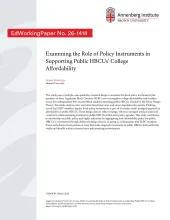 Examining the Role of Policy Instruments in Supporting Public HBCUs’ College Affordability