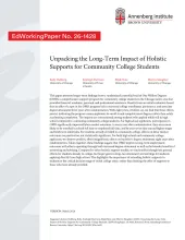 Unpacking the Long-Term Impact of Holistic Supports for Community College Students