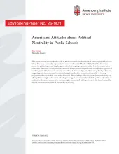 Americans’ Attitudes about Political Neutrality in Public Schools