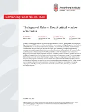 The legacy of Plyler v. Doe: A critical window of inclusion