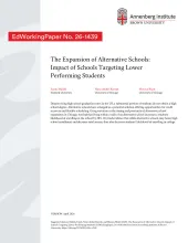 The Expansion of Alternative Schools: Impact of Schools Targeting Lower Performing Students