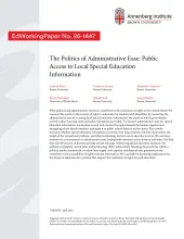 The Politics of Administrative Ease: Public Access to Local Special Education Information