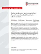 Staffing and Resource Allocation in College Access Reform: How Dual Credit Shifts Educational Costs