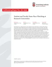 Student and Faculty Same-Race Matching at Research Universities