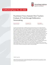 Practitioner Voices Summit: How Teachers Evaluate AI Tools through Deliberative Sensemaking