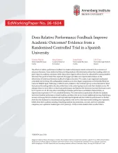 Does Relative Performance Feedback Improve Academic Outcomes? Evidence from a Randomised Controlled Trial in a Spanish University