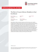 The Role of Course Delivery Modality in Dual Enrollment