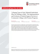 “A Ragtag Team of Like[-Minded] Individuals Who Are Willing to Help”: The Implementation and Evolution of Student Support Services at Community Colleges with Promise Programs