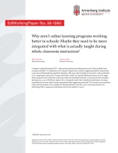 Why aren’t online learning programs working better in schools: Maybe they need to be more integrated with what is actually taught during whole classroom instruction?