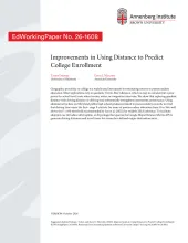 Improvements in Using Distance to Predict College Enrollment