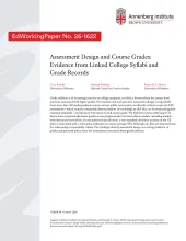 Assessment Design and Course Grades: Evidence from Linked College Syllabi and Grade Records