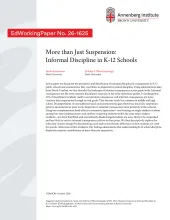 More than Just Suspension: Informal Discipline in K-12 Schools